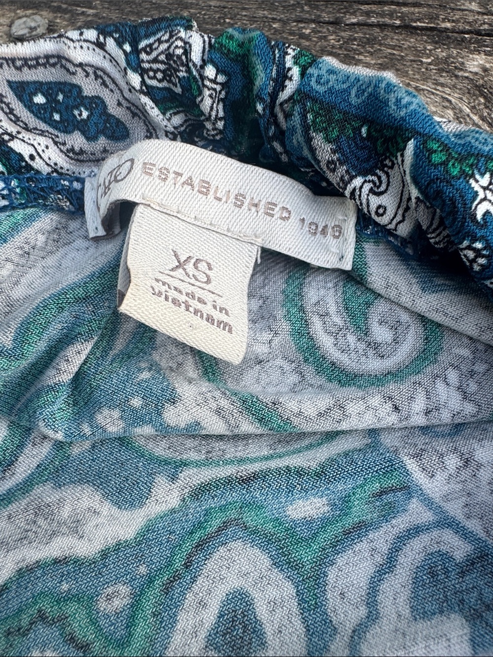 Cato Teal, Navy and White Paisley Long-Sleeve Tunic - Picture 2 of 7